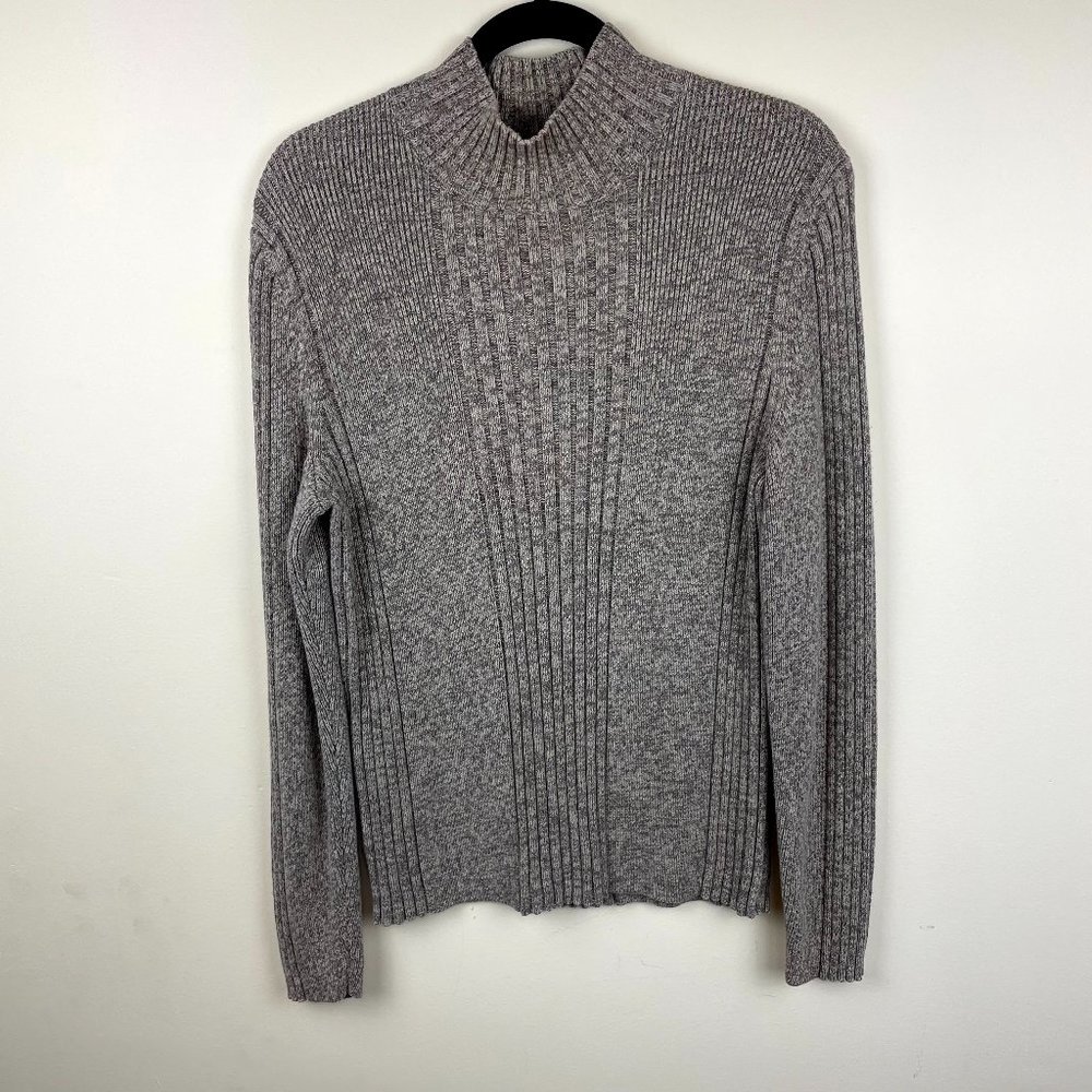 Vintage Express Brown Knit Mock Neck Sweater S